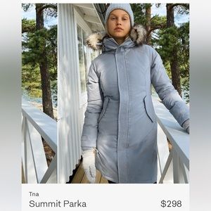 TNA summit parka in cloud grey